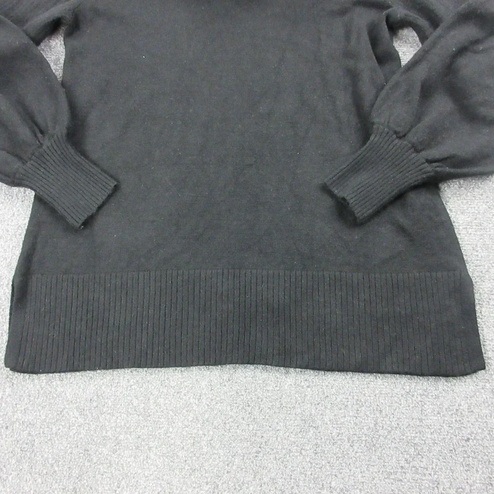 Anthropologie Sweater Womens Medium Black Cowl Neck Balloon Sleeve Pullover Knit
